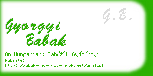 gyorgyi babak business card